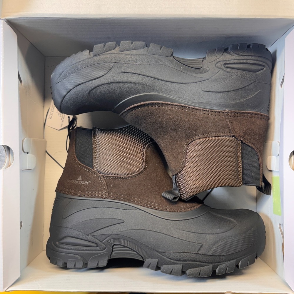 Staheekum Yukon Winter Boots Men's‎ Black Brown Round Toe Pull-On Waterproof  10